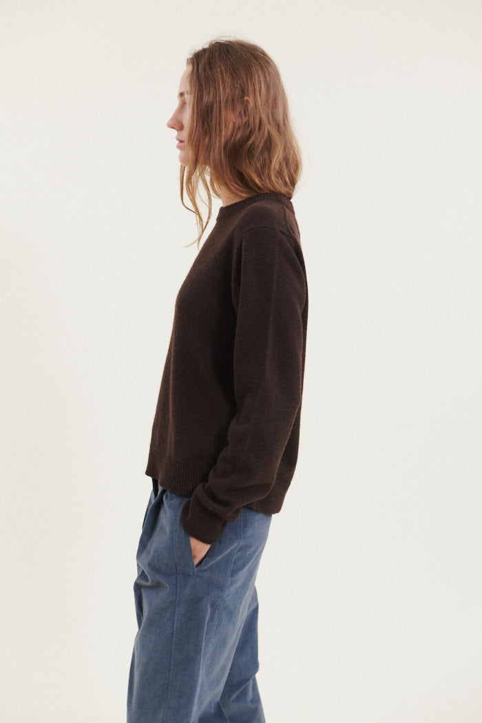 Basic Apparel Cady O-Neck Sweaters 709 Chocolate torte